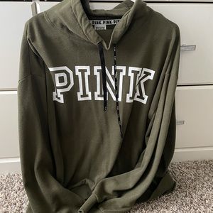 Turtle neck pink hoodie